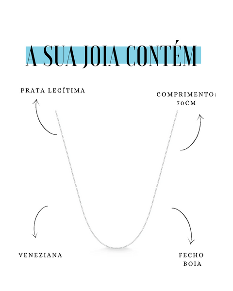 Corrente de Prata 0,15mm Veneziana 70cm