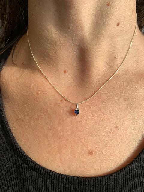 Colar Prata 925 Ponto de Luz Coração Feminino Presente