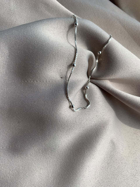 Corrente de Prata 0,15mm Veneziana com Bolinhas 45cm
