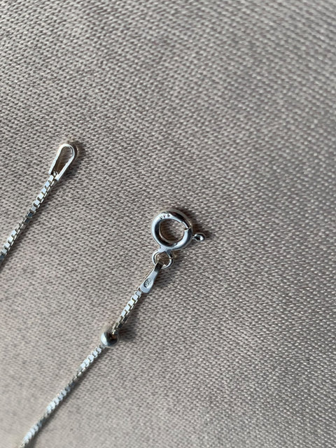 Corrente de Prata 0,15mm Veneziana com Bolinhas 45cm