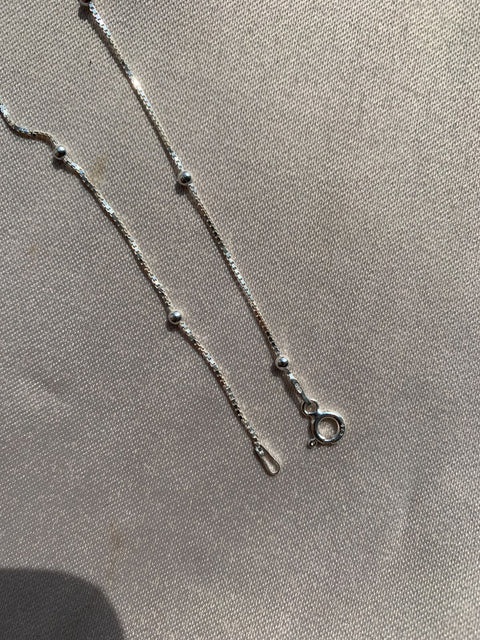 Corrente de Prata 0,15mm Veneziana com Bolinhas 50cm