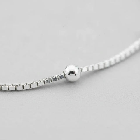 Corrente de Prata 0,15mm Veneziana com Bolinhas 45cm