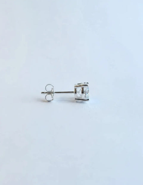 Brinco Ponto de Luz Prata 925 Zircônia Cristal 6mm Feminino