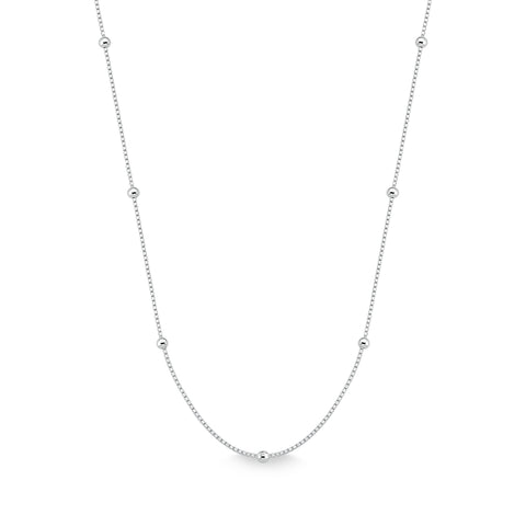 Corrente de Prata 0,15mm Veneziana com Bolinhas 45cm