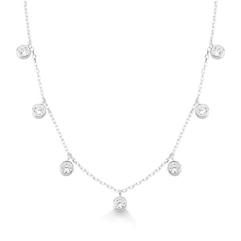 Colar de Prata Ponto de Luz em Zircônias Cristais
