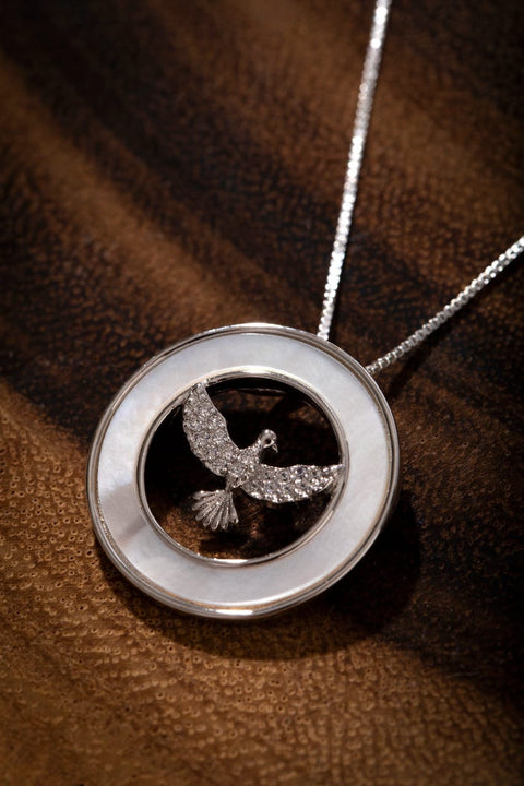 Colar de Prata 925 Espírito Santo com Madrepérola e Zircônias