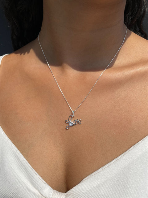 Colar Love com Zircônia Cristal em Prata 925